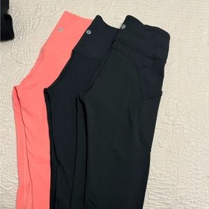 Lululemon Atlética bundle of 3 Leggings sz 4 Inseam 28”